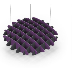 Acoustic Ceiling Sound Trap - 1200mm x 1200mm Round - Purple | Charcoal Grey