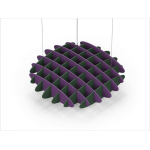 Acoustic Ceiling Sound Trap - 1200mm x 1200mm Round - Purple | Dark Green