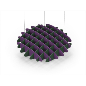 Acoustic Ceiling Sound Trap - 1200mm x 1200mm Round - Purple | Dark Green