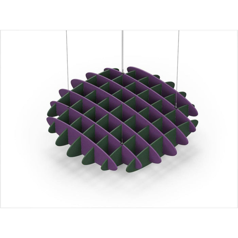 Acoustic Ceiling Sound Trap - 1200mm x 1200mm Round - Purple | Dark Green
