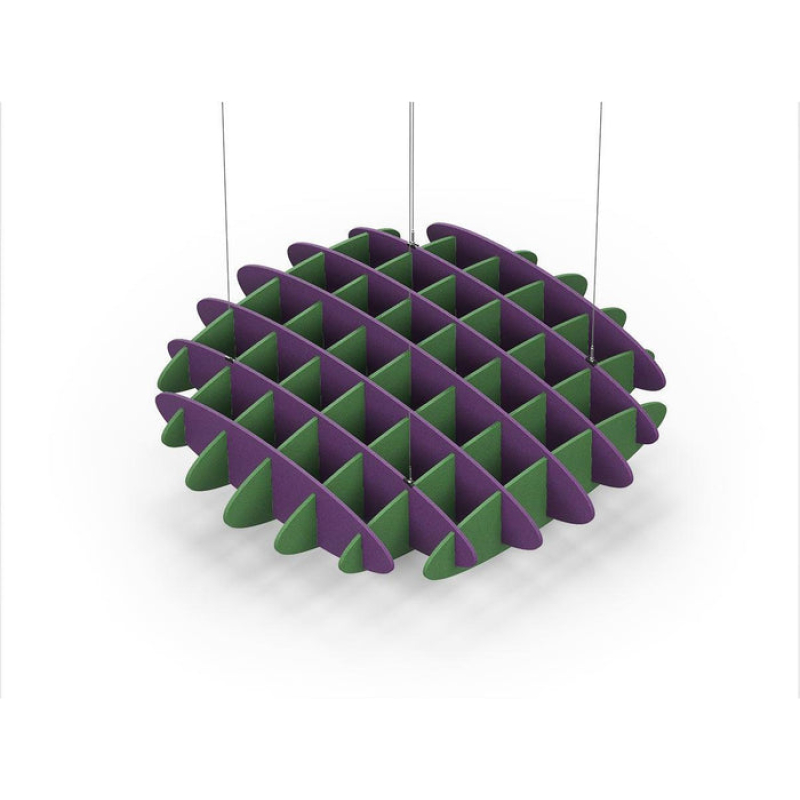 Acoustic Ceiling Sound Trap - 1200mm x 1200mm Round - Purple | Green