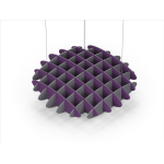 Acoustic Ceiling Sound Trap - 1200mm x 1200mm Round - Purple | Grey