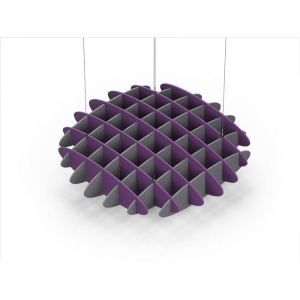 Acoustic Ceiling Sound Trap - 1200mm x 1200mm Round - Purple | Grey