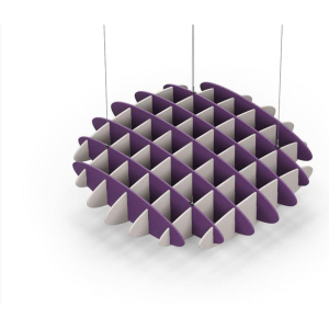 Acoustic Ceiling Sound Trap - 1200mm x 1200mm Round - Purple | Light Beige