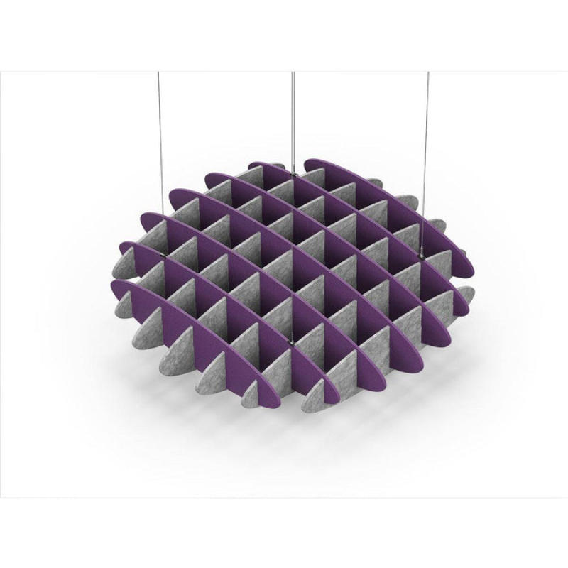 Acoustic Ceiling Sound Trap - 1200mm x 1200mm Round - Purple | Marble Grey