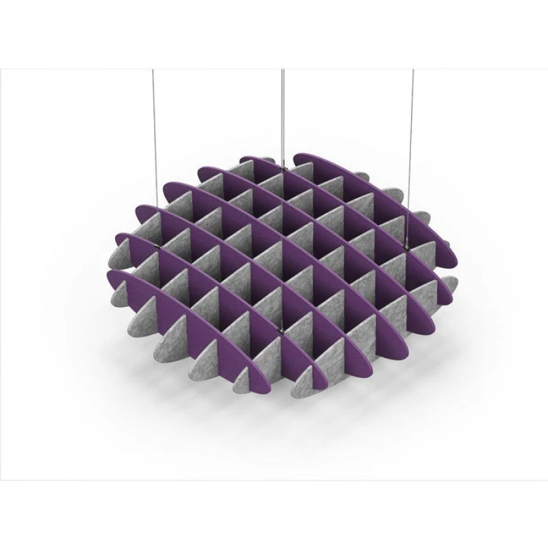 Acoustic Ceiling Sound Trap - 1200mm x 1200mm Round - Purple | Marble Grey