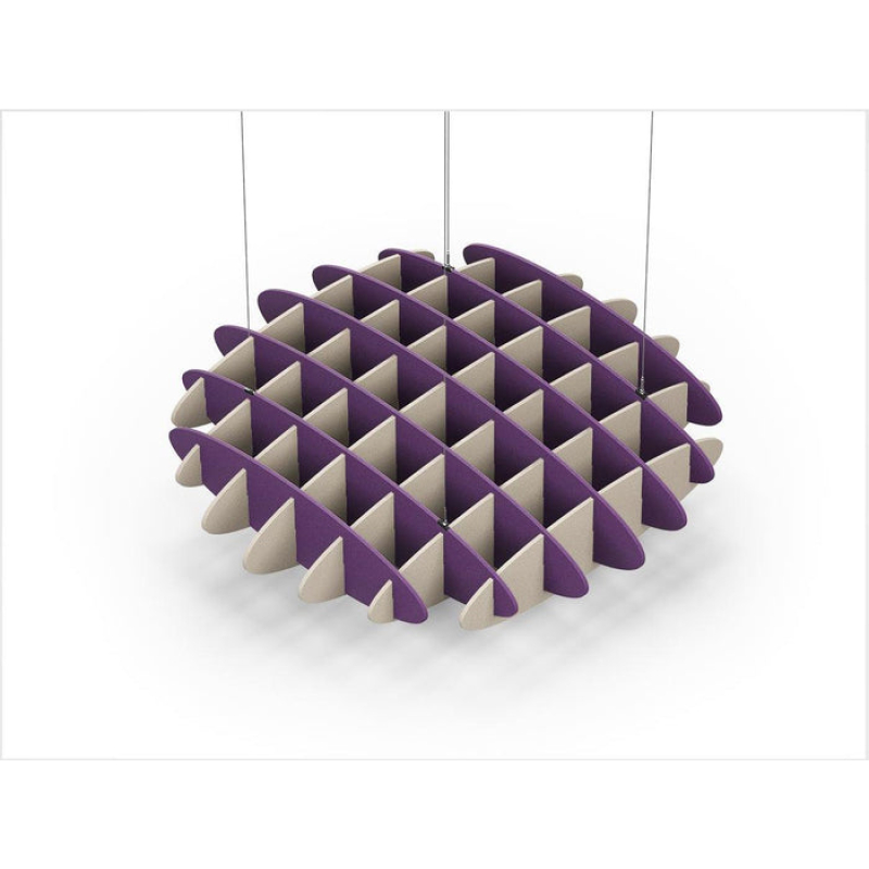 Acoustic Ceiling Sound Trap - 1200mm x 1200mm Round - Purple | Natural