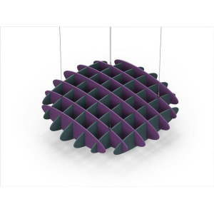 Acoustic Ceiling Sound Trap - 1200mm x 1200mm Round - Purple | Peacock Green