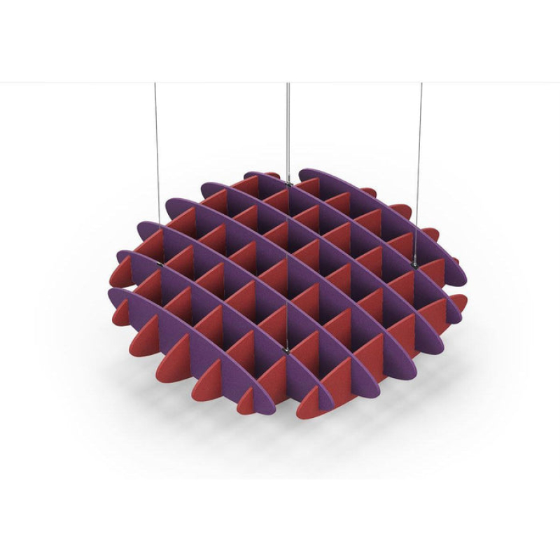 Acoustic Ceiling Sound Trap - 1200mm x 1200mm Round - Purple | Red