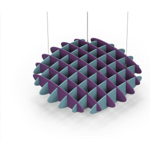 Acoustic Ceiling Sound Trap - 1200mm x 1200mm Round - Purple | Sky Blue