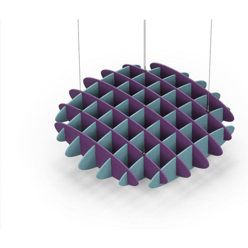Acoustic Ceiling Sound Trap - 1200mm x 1200mm Round - Purple | Sky Blue