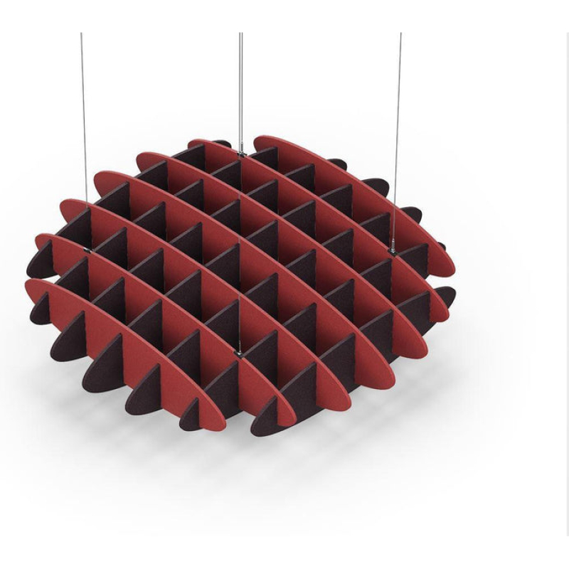 Acoustic Ceiling Sound Trap - 1200mm x 1200mm Round - Red | Dark Maroon