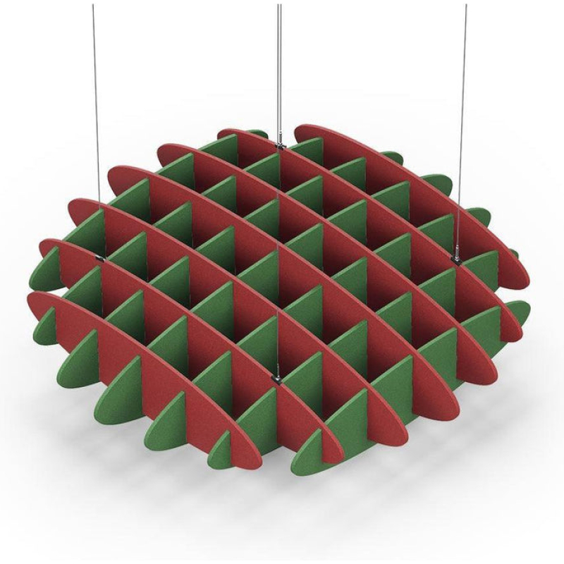 Acoustic Ceiling Sound Trap - 1200mm x 1200mm Round - Red | Green