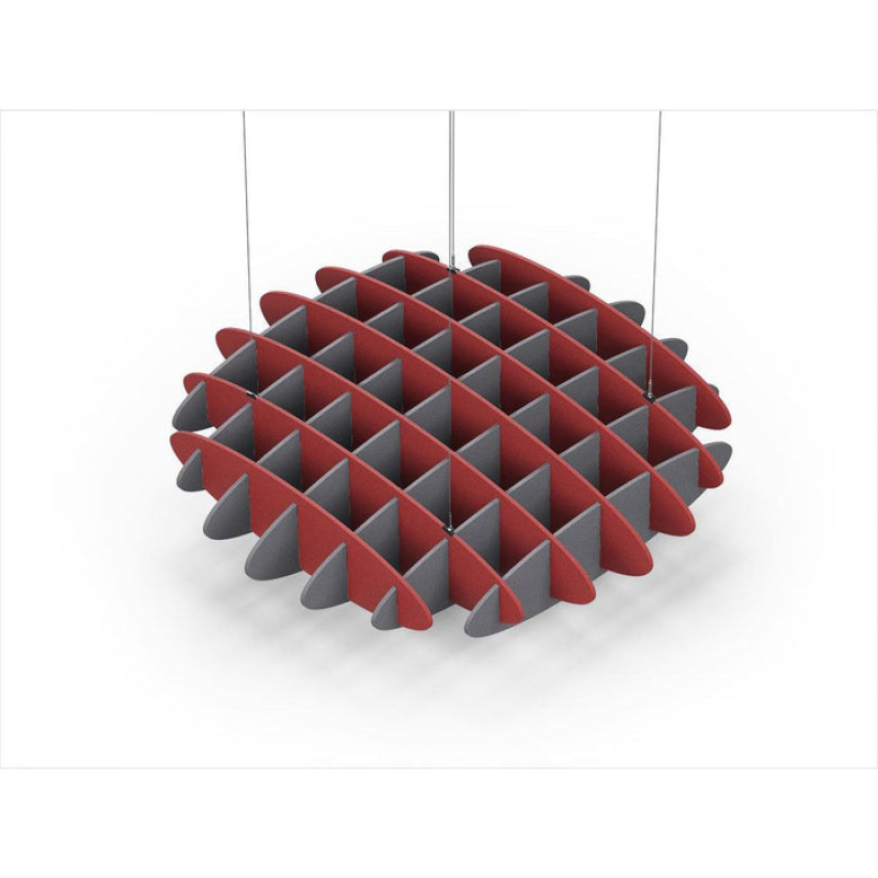 Acoustic Ceiling Sound Trap - 1200mm x 1200mm Round - Red | Grey