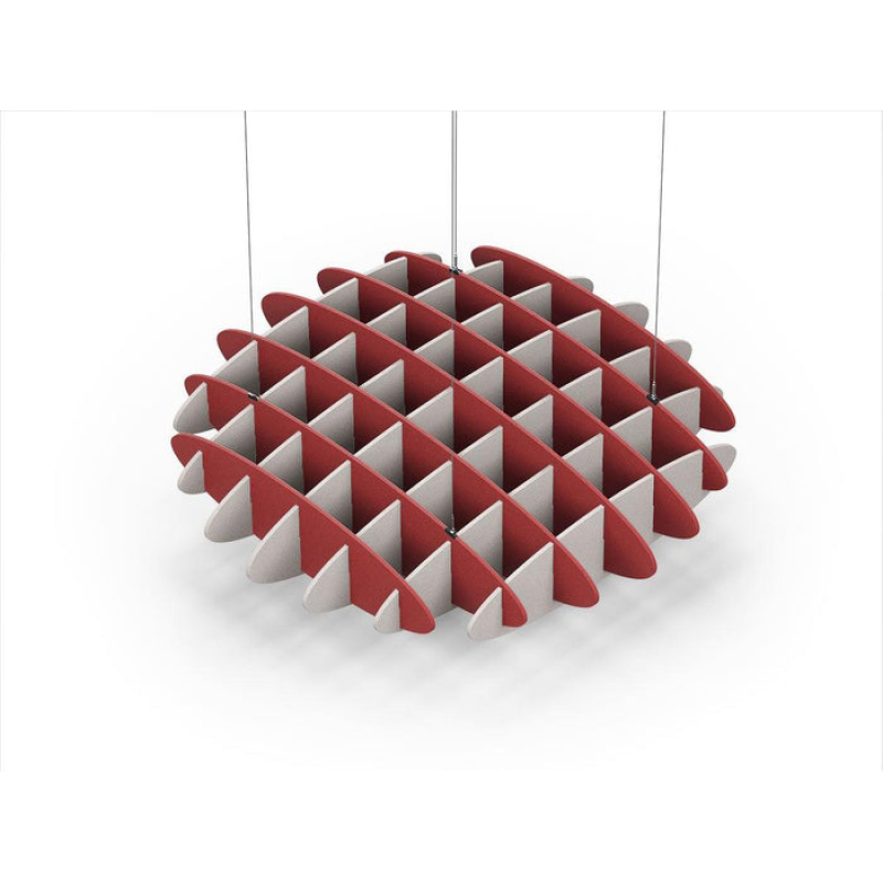 Acoustic Ceiling Sound Trap - 1200mm x 1200mm Round - Red | Light Beige