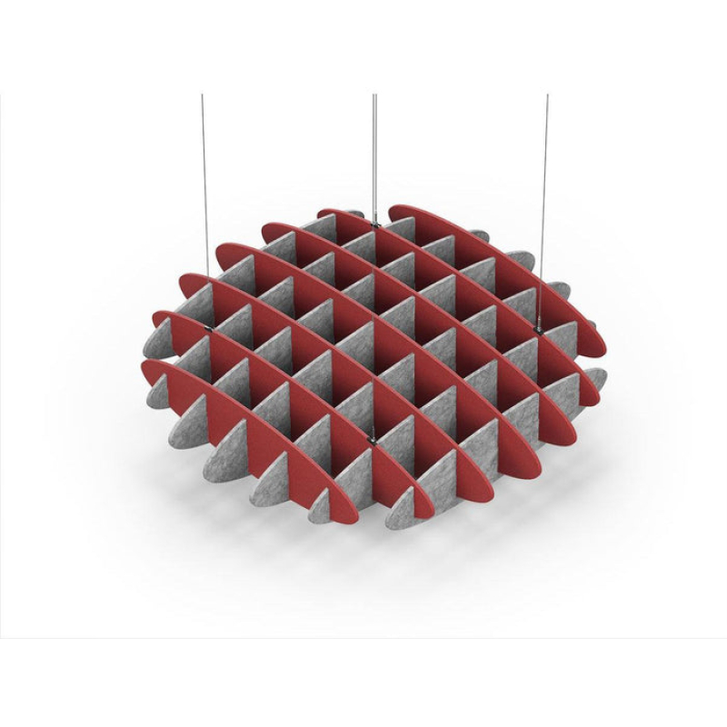 Acoustic Ceiling Sound Trap - 1200mm x 1200mm Round - Red | Marble Grey