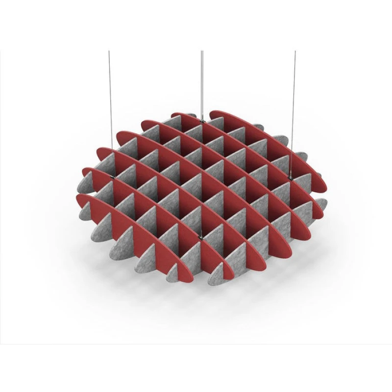 Acoustic Ceiling Sound Trap - 1200mm x 1200mm Round - Red | Marble Grey
