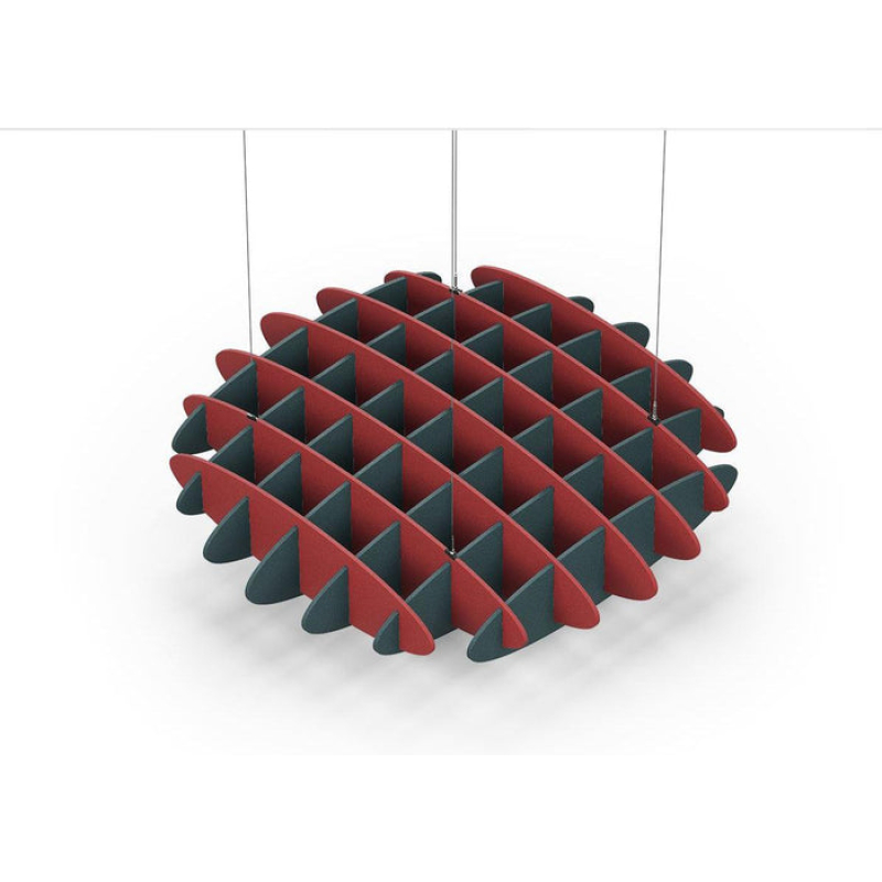 Acoustic Ceiling Sound Trap - 1200mm x 1200mm Round - Red | Peacock Green