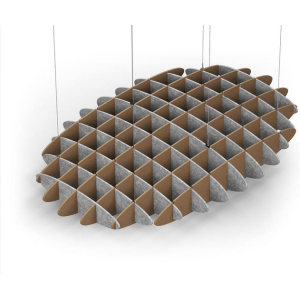 Acoustic Ceiling Sound Trap - 1200mm x 1800mm Oval - Marble Grey | Brown