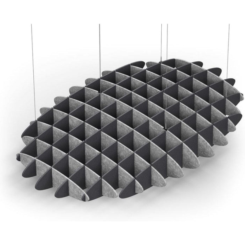 Acoustic Ceiling Sound Trap - 1200mm x 1800mm Oval - Marble Grey | Charcoal Grey