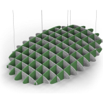 Acoustic Ceiling Sound Trap - 1200mm x 1800mm Oval - Marble Grey | Green
