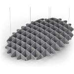 Acoustic Ceiling Sound Trap - 1200mm x 1800mm Oval - Marble Grey | Grey