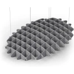 Acoustic Ceiling Sound Trap - 1200mm x 1800mm Oval - Marble Grey | Grey