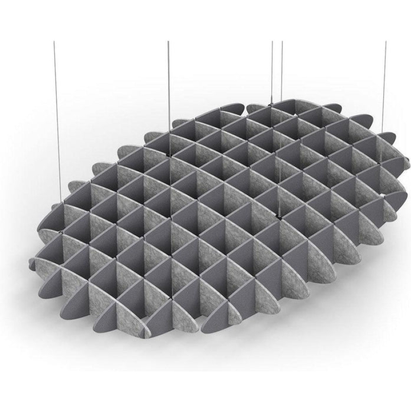 Acoustic Ceiling Sound Trap - 1200mm x 1800mm Oval - Marble Grey | Grey