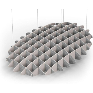 Acoustic Ceiling Sound Trap - 1200mm x 1800mm Oval - Marble Grey | Light Beige