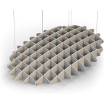 Acoustic Ceiling Sound Trap - 1200mm x 1800mm Oval - Marble Grey | Natural