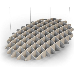 Acoustic Ceiling Sound Trap - 1200mm x 1800mm Oval - Marble Grey | Natural