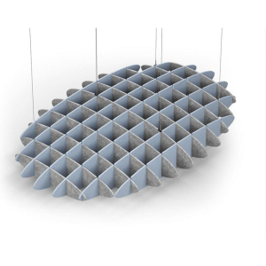 Acoustic Ceiling Sound Trap - 1200mm x 1800mm Oval - Marble Grey | Pacific Blue