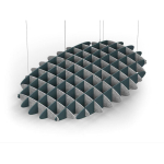 Acoustic Ceiling Sound Trap - 1200mm x 1800mm Oval - Marble Grey | Peacock Green