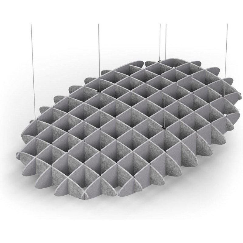 Acoustic Ceiling Sound Trap - 1200mm x 1800mm Oval - Marble Grey | Slate Grey