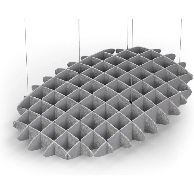 Acoustic Ceiling Sound Trap - 1200mm x 1800mm Oval - Marble Grey | Slate Grey