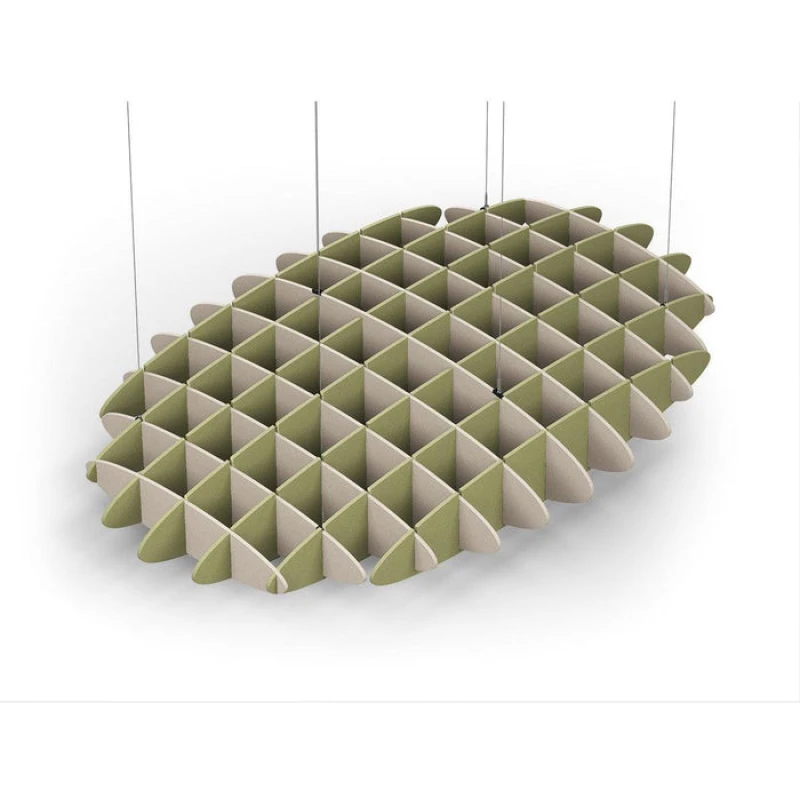 Acoustic Ceiling Sound Trap - 1200mm x 1800mm Oval - Natural | Banana Green