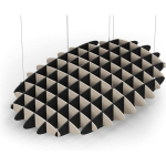 Acoustic Ceiling Sound Trap - 1200mm x 1800mm Oval - Natural | Black