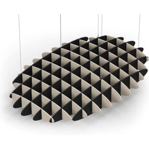 Acoustic Ceiling Sound Trap - 1200mm x 1800mm Oval - Natural | Black