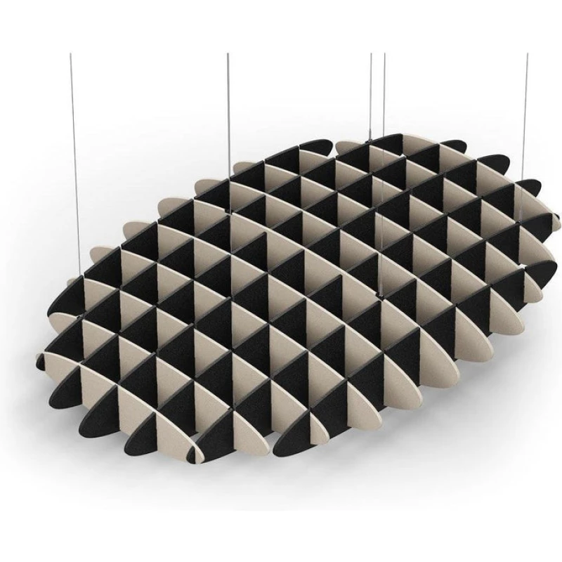 Acoustic Ceiling Sound Trap - 1200mm x 1800mm Oval - Natural | Black
