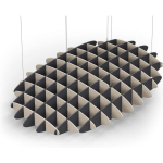 Acoustic Ceiling Sound Trap - 1200mm x 1800mm Oval - Natural | Charcoal Grey