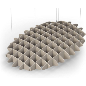 Acoustic Ceiling Sound Trap - 1200mm x 1800mm Oval - Natural | Dark Beige