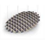 Acoustic Ceiling Sound Trap - 1200mm x 1800mm Oval - Natural | Grey