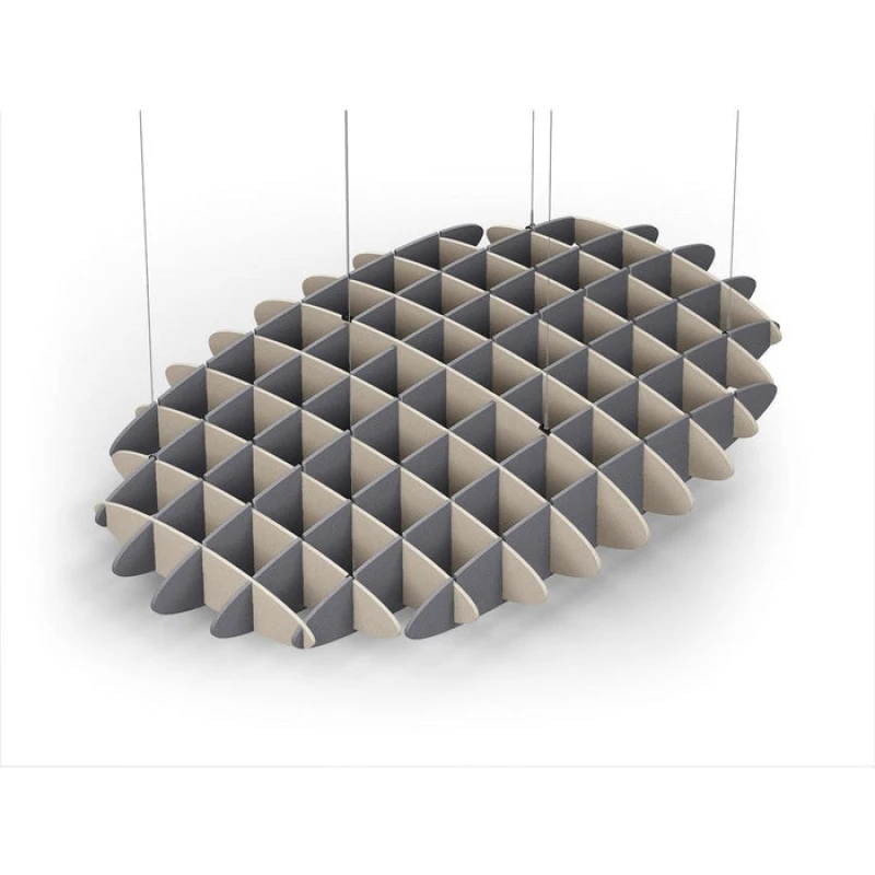 Acoustic Ceiling Sound Trap - 1200mm x 1800mm Oval - Natural | Grey