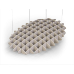 Acoustic Ceiling Sound Trap - 1200mm x 1800mm Oval - Natural | Light Beige