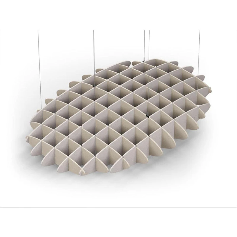Acoustic Ceiling Sound Trap - 1200mm x 1800mm Oval - Natural | Light Beige