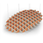 Acoustic Ceiling Sound Trap - 1200mm x 1800mm Oval - Natural | Orange