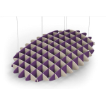 Acoustic Ceiling Sound Trap - 1200mm x 1800mm Oval - Natural | Purple