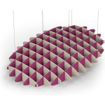 Acoustic Ceiling Sound Trap - 1200mm x 1800mm Oval - Natural | Royal Pink