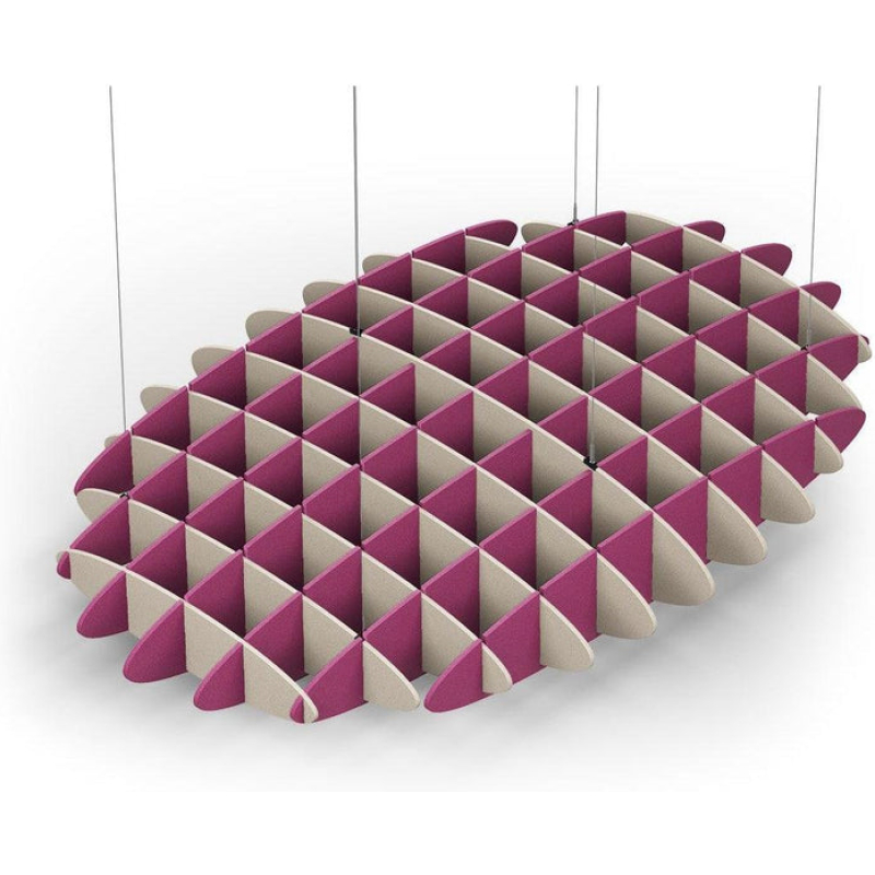Acoustic Ceiling Sound Trap - 1200mm x 1800mm Oval - Natural | Royal Pink