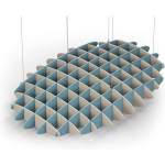 Acoustic Ceiling Sound Trap - 1200mm x 1800mm Oval - Natural | Sky Blue